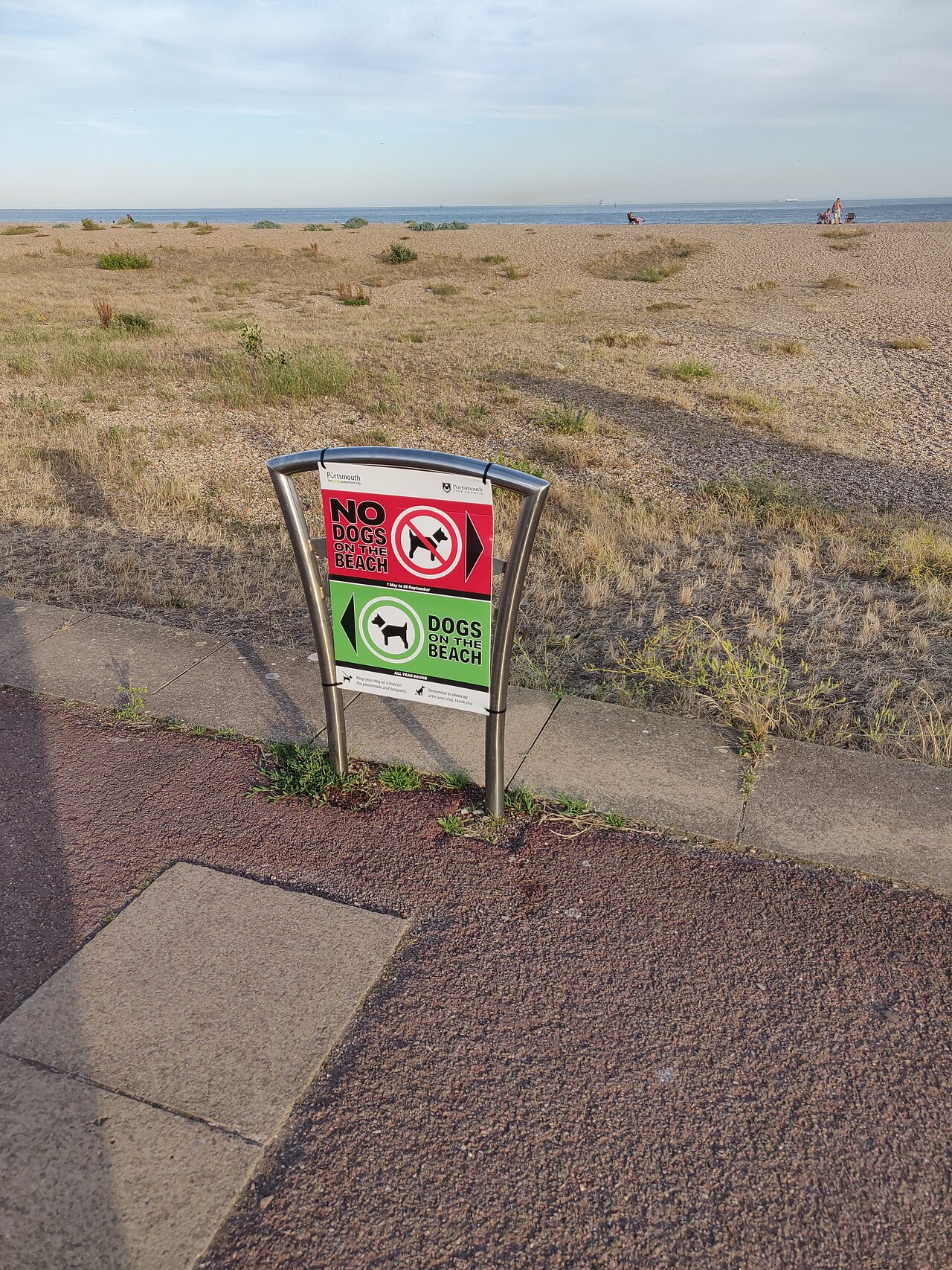 dog-friendly cottages near the beach - Dog Boundary Sign, Eastney Beach