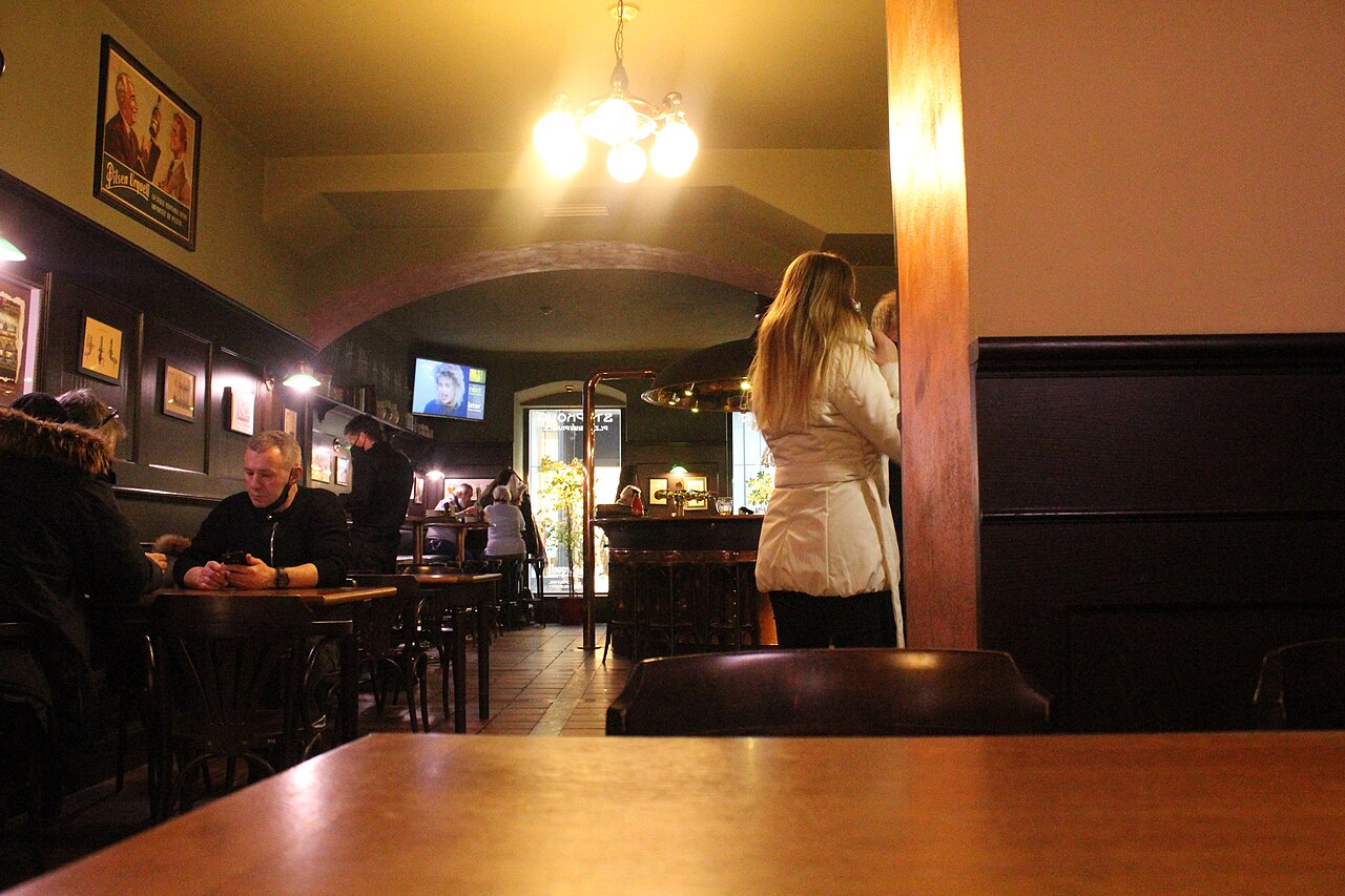 pet-friendly cottages kent - Stopkova pub in Brno, interior in lunch time